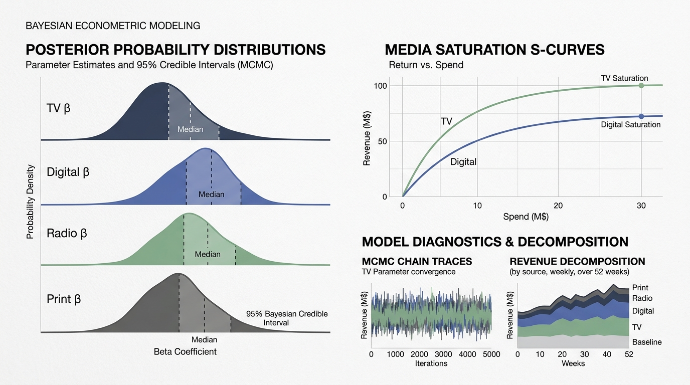 Bayesian Econometric Modeling & Media Saturation Curves
